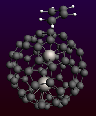 s-cis-butadiene与Ti2C2@C78的Diels-Alder反应的最优过渡态